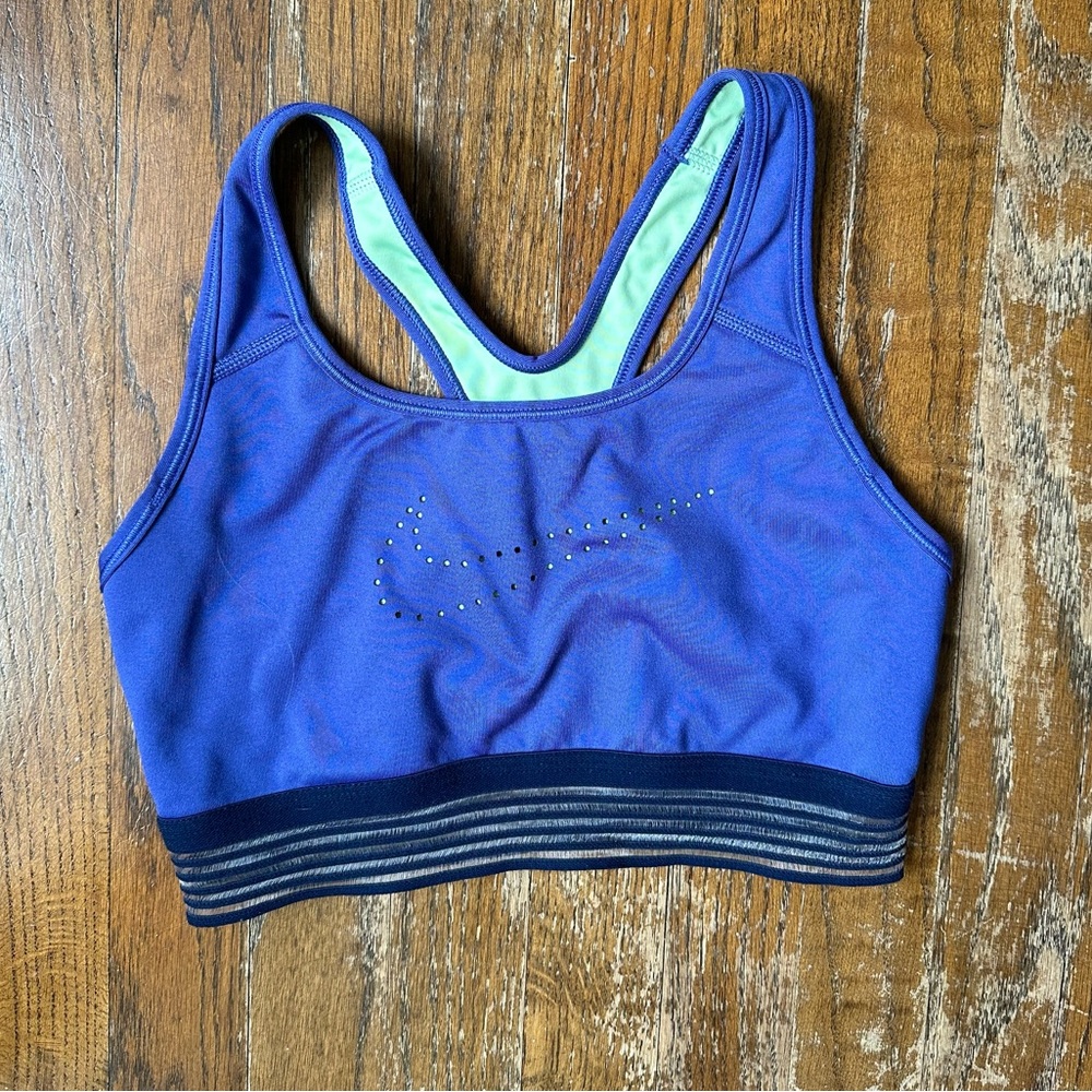 Blue green Nike sports bra, woman size medium